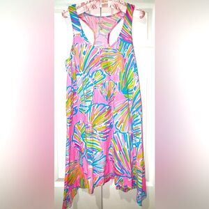 LILLY PULITZER Monterey Swing Dress neon pink pout Shellabrate Size Small. EUC